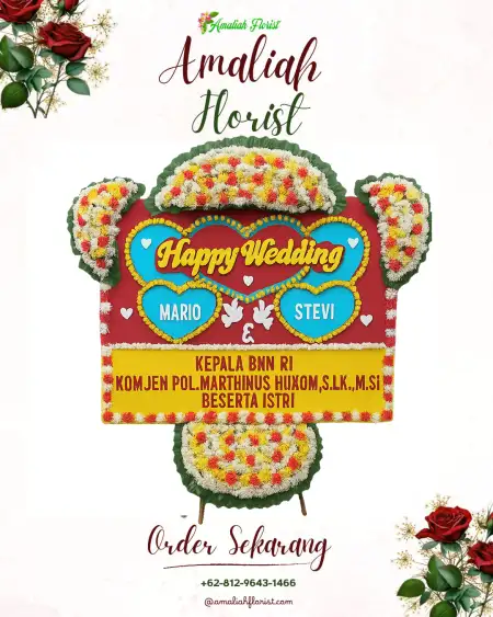 Papan Bunga Pernikahan Batik Nau